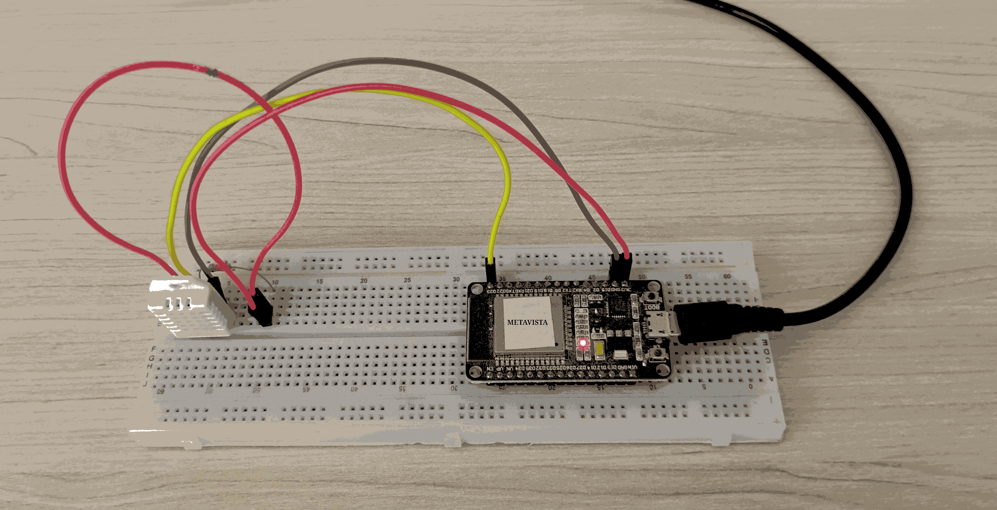 HOME - metavista 2022 ... circuito protoboard esp32 + dht22 ... 